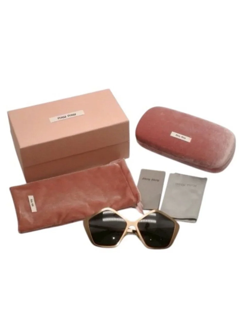 Miu Miu Sunglasses Eyewear Gold Black